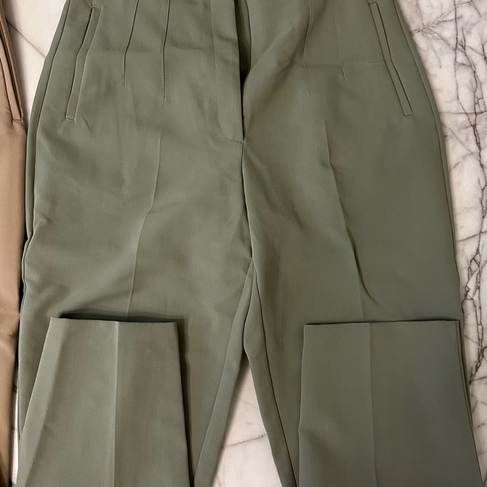 Zara  Green High-Waisted Trousers XL
